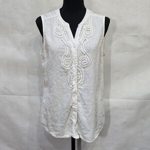 Dana Buchman White Button Down Shirt